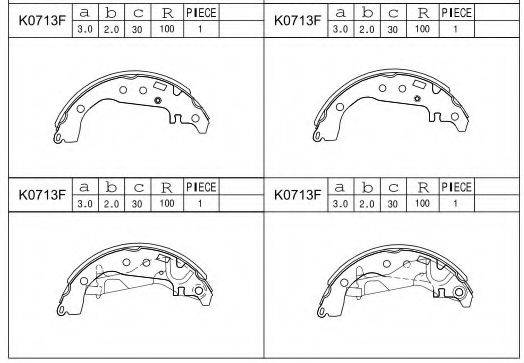 ASIMCO K0713F Комплект гальмівних колодок