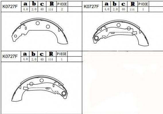 ASIMCO K0727F Комплект гальмівних колодок