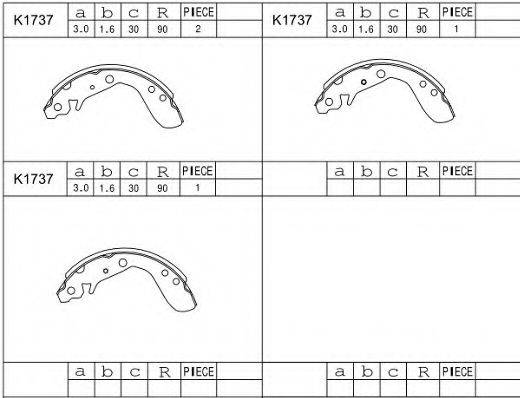 ASIMCO K1737 Комплект гальмівних колодок