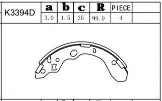 ASIMCO K3394D Комплект гальмівних колодок