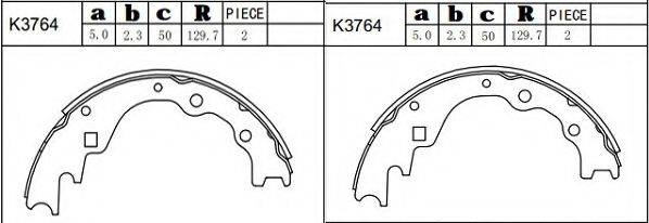 ASIMCO K3764 Комплект гальмівних колодок