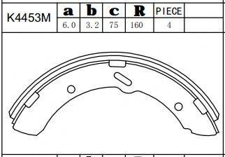 ASIMCO K4453M Комплект гальмівних колодок