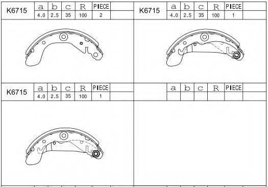 ASIMCO K6715 Комплект гальмівних колодок