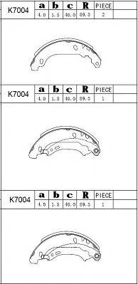 ASIMCO K7004 Комплект гальмівних колодок