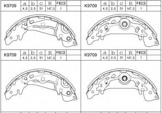 ASIMCO K9709 Комплект гальмівних колодок