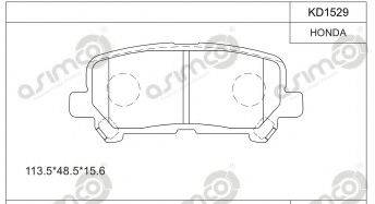 ASIMCO KD1529 Комплект гальмівних колодок, дискове гальмо