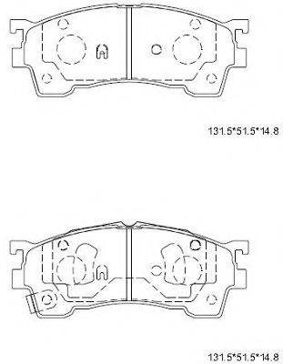 ASIMCO KD3601W Комплект гальмівних колодок, дискове гальмо