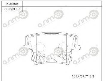 ASIMCO KD6569 Комплект гальмівних колодок, дискове гальмо