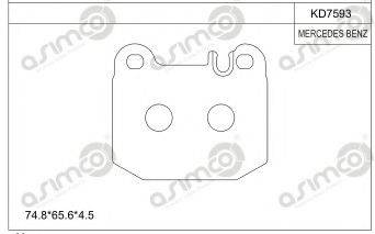 ASIMCO KD7593 Комплект гальмівних колодок, дискове гальмо