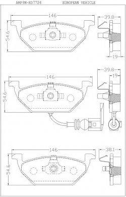 ASIMCO KD7726 Комплект гальмівних колодок, дискове гальмо