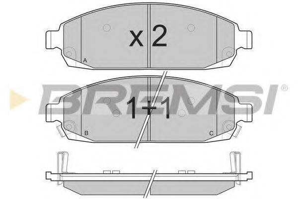 BREMSI BP3238 Комплект гальмівних колодок, дискове гальмо