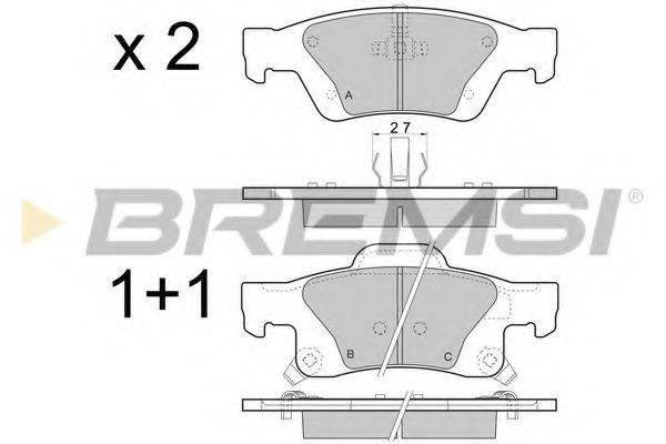 BREMSI BP3461 Комплект гальмівних колодок, дискове гальмо