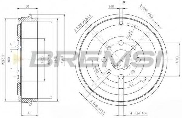 BREMSI DR5657 Гальмівний барабан