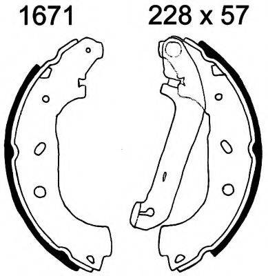 BSF 01671 Комплект гальмівних колодок