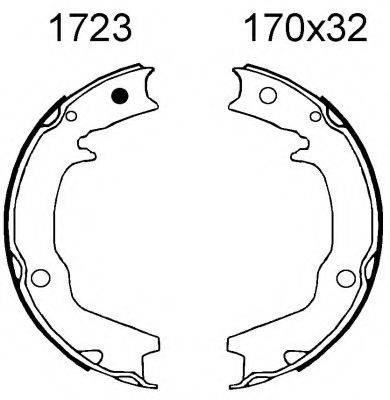 BSF 01723 Комплект гальмівних колодок, стоянкова гальмівна система