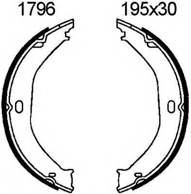 BSF 01796 Комплект гальмівних колодок, стоянкова гальмівна система
