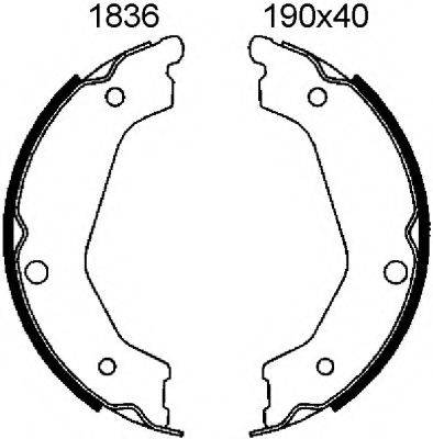 BSF 01836 Комплект гальмівних колодок, стоянкова гальмівна система