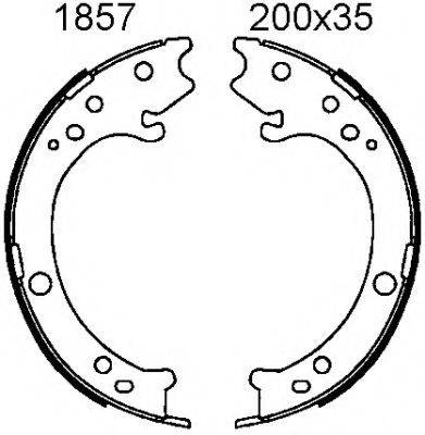 BSF 01857 Комплект гальмівних колодок, стоянкова гальмівна система