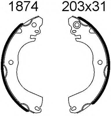 BSF 01874 Комплект гальмівних колодок