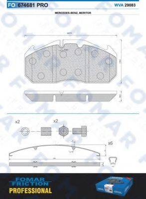 FOMAR FRICTION FO674681 Комплект гальмівних колодок, дискове гальмо