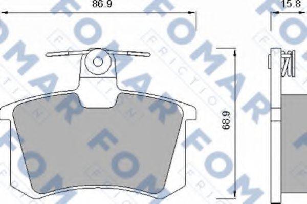 FOMAR FRICTION FO625481 Комплект гальмівних колодок, дискове гальмо