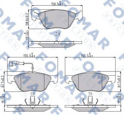 FOMAR FRICTION FO688781 Комплект гальмівних колодок, дискове гальмо