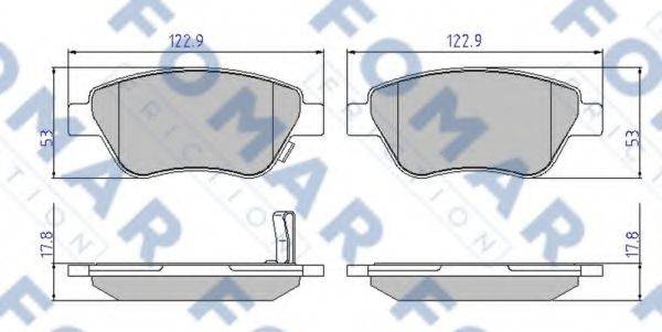 FOMAR FRICTION FO928181 Комплект гальмівних колодок, дискове гальмо