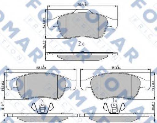 FOMAR FRICTION FO931481 Комплект гальмівних колодок, дискове гальмо