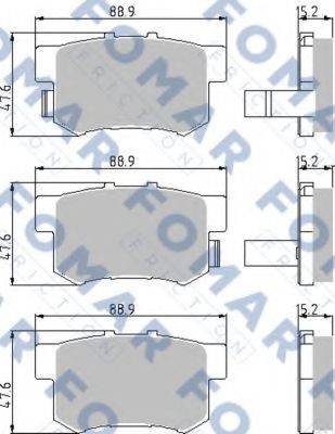 FOMAR FRICTION FO933281 Комплект гальмівних колодок, дискове гальмо