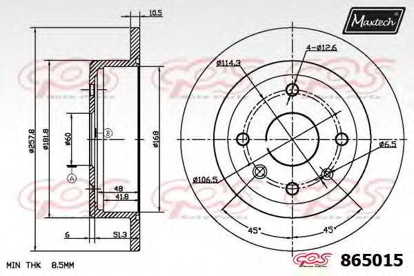 MAXTECH 8650150000 гальмівний диск