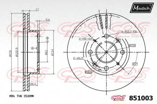 MAXTECH 8510030000 гальмівний диск