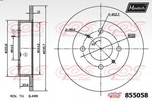 MAXTECH 8550580000 гальмівний диск