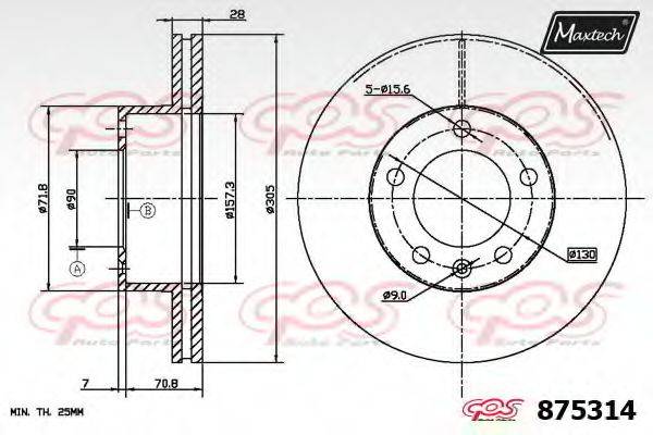 MAXTECH 8753140000 гальмівний диск