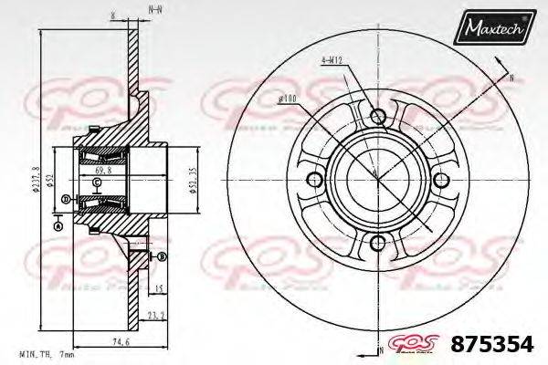 MAXTECH 8753540001 гальмівний диск