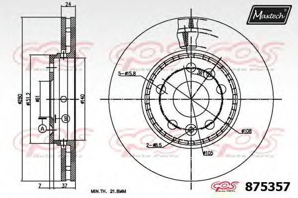 MAXTECH 8753570000 гальмівний диск