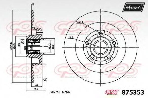 MAXTECH 8753530005 гальмівний диск