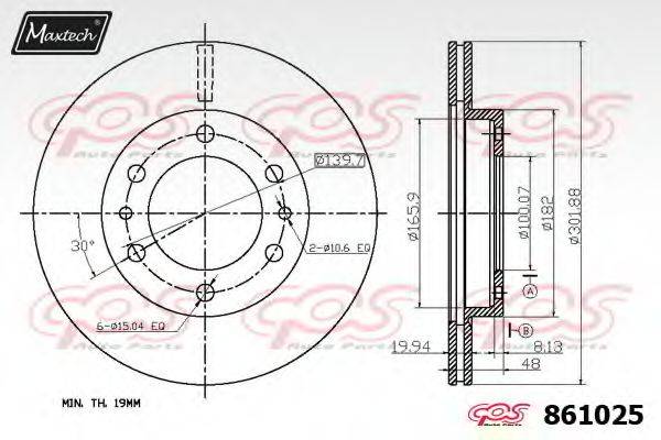 MAXTECH 8610250000 гальмівний диск