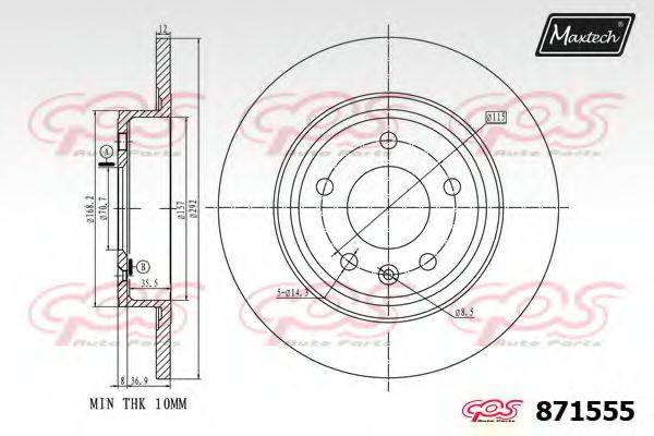 MAXTECH 8715550000 гальмівний диск