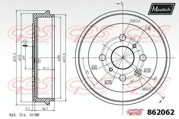 MAXTECH 8620620000 Гальмівний барабан