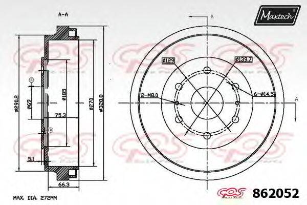 MAXTECH 8620520000 Гальмівний барабан