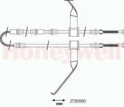 BENDIX 433068B Трос, стоянкова гальмівна система