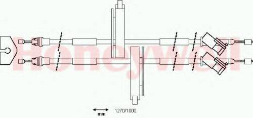 BENDIX 433172B Трос, стоянкова гальмівна система