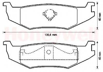 BENDIX 571516B Комплект гальмівних колодок, дискове гальмо