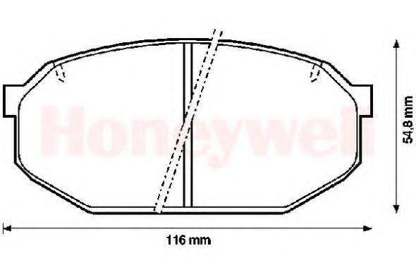 BENDIX 572243B Комплект гальмівних колодок, дискове гальмо