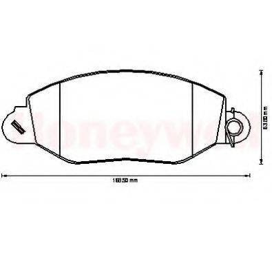 BENDIX 572523B Комплект гальмівних колодок, дискове гальмо