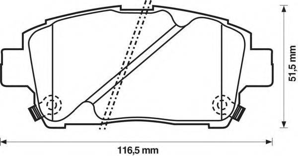 BENDIX 572405B Комплект гальмівних колодок, дискове гальмо