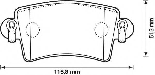 BENDIX 573055B Комплект гальмівних колодок, дискове гальмо