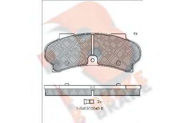 R BRAKE RB0187 Комплект гальмівних колодок, дискове гальмо