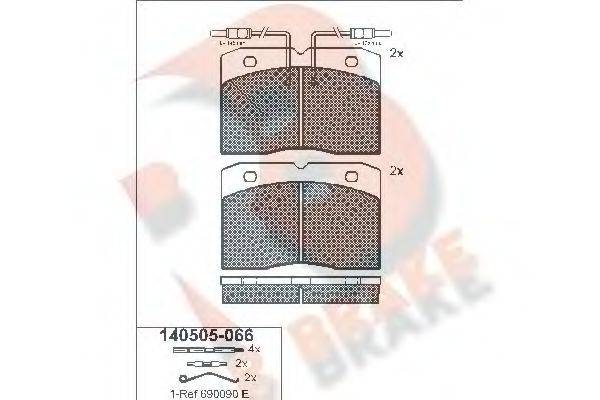 R BRAKE RB0505 Комплект гальмівних колодок, дискове гальмо