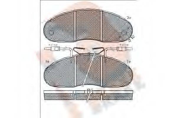 R BRAKE RB0560 Комплект гальмівних колодок, дискове гальмо